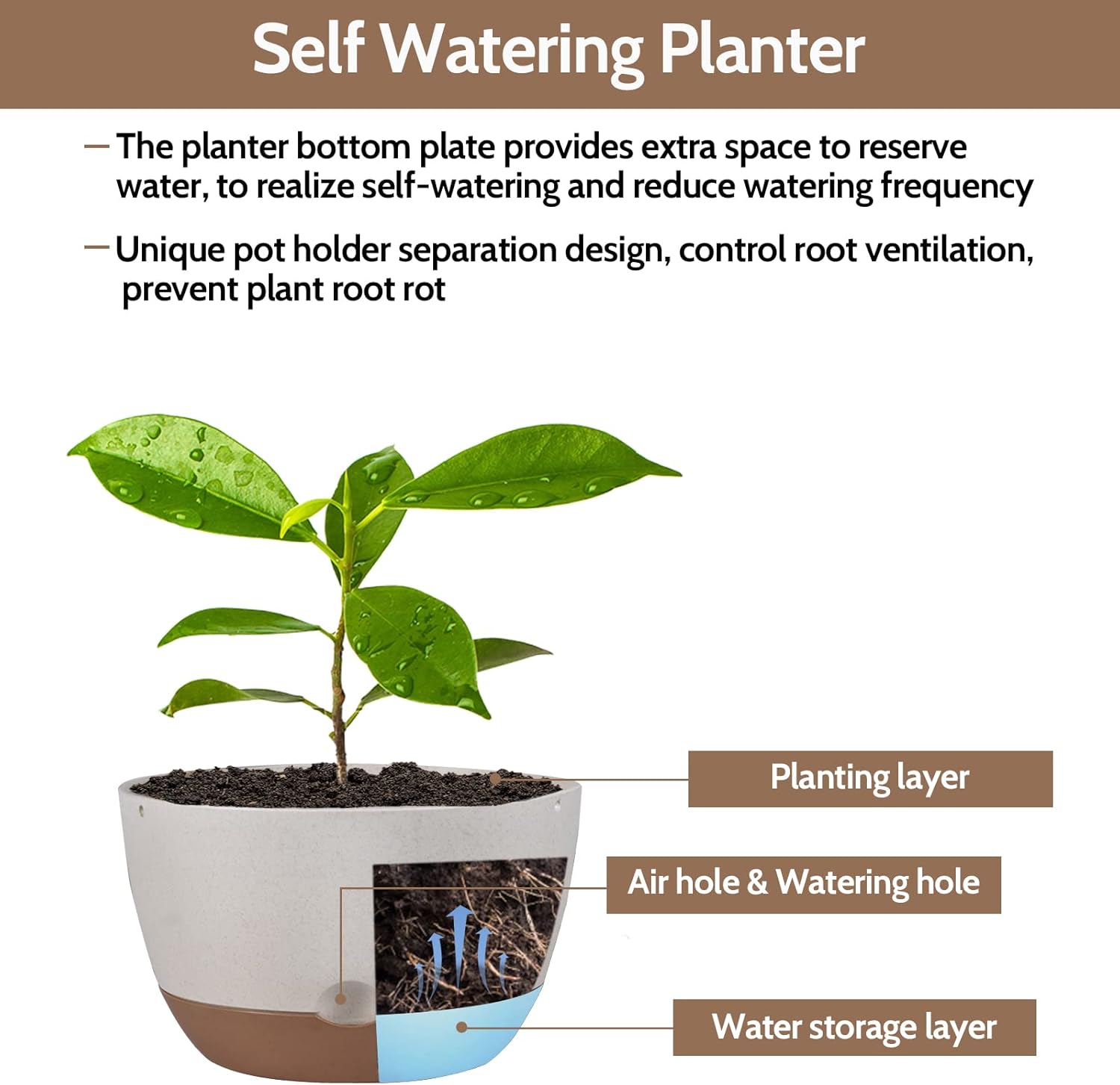 EURCRBU 2 Pack Hanging Planters for Outdoor Indoor Plants, 10 Inch Plastic Outdoor Hanging Planter, Hanging Flower Pots for Outside with Drainage Holes & Removable Saucer for Garden Home (Beige) : Patio, Lawn & Garden