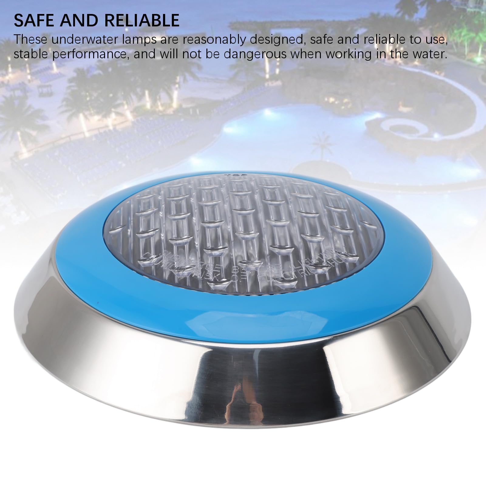 Tauchbare Poolbeleuchtung, professionell, warmweiß 3000 K, 24 V, eingelassene Unterwasser-LED-Leuchte, wasserdichte Schwimmbadlampe für Teich, und Spa mit ABS-Gehäuse (Sau)