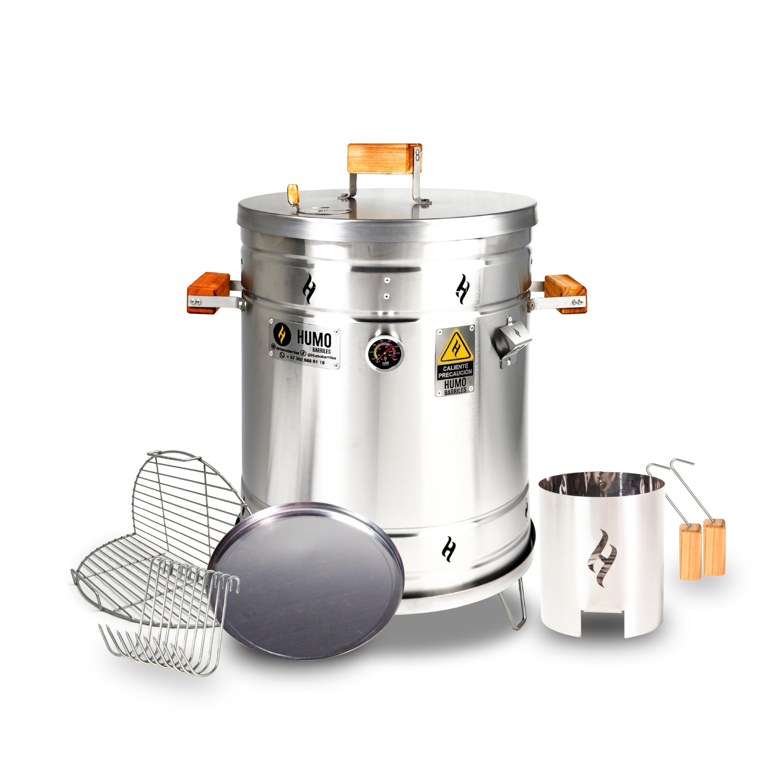 Barile Barbecue medio 28 libbre Acciaio inossidabile 304 430 Griglia Apribile Termometro