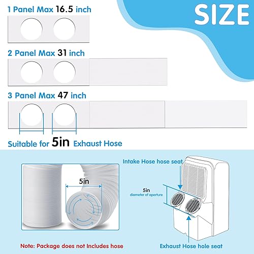 Miniatura 2 de Air Jade Kit de sellado de ventana de aire acondicionado portátil de doble manguera, kit de ventilación de ventana de CA para aire acondicionado