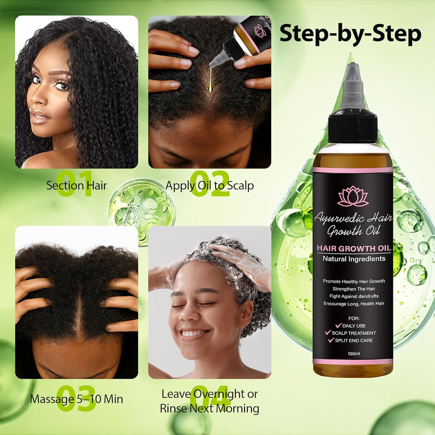 Lifewithqueenp Herbal Hair Growth Oil for Scalp and Hair Care