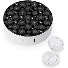 Portable Contact Lenses Applicator Remover Tool Kit Goth Gothic Black Spooky Spider Web with Mirror Tweezers Solution Bottle for Daily Outdoor