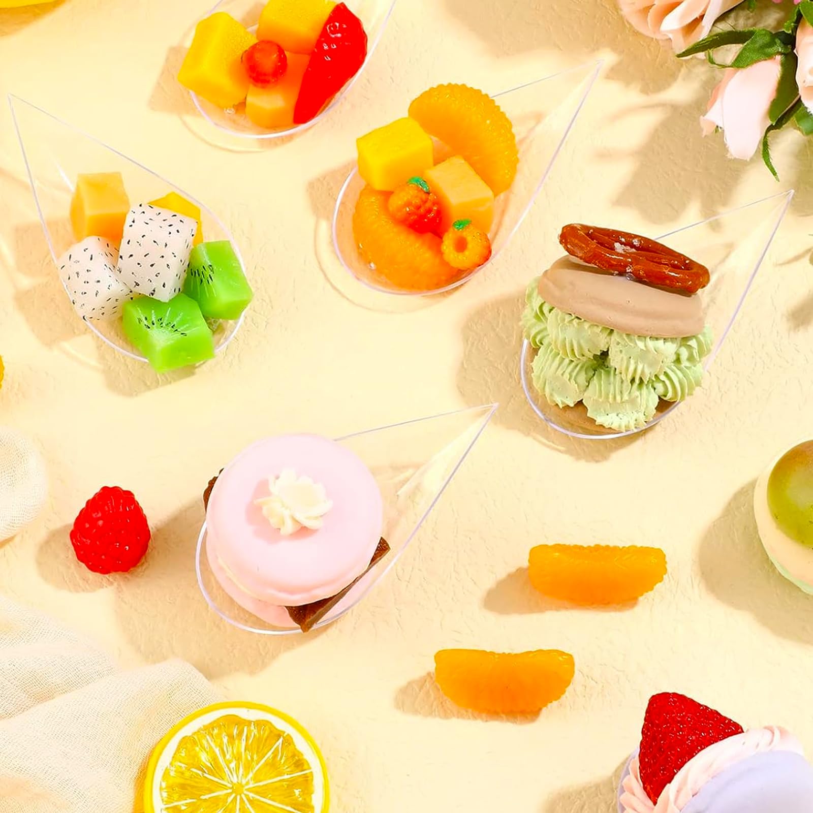 100 Transparente Dessertschalen Tropfenförmig - Ideal Für Catering & Partys