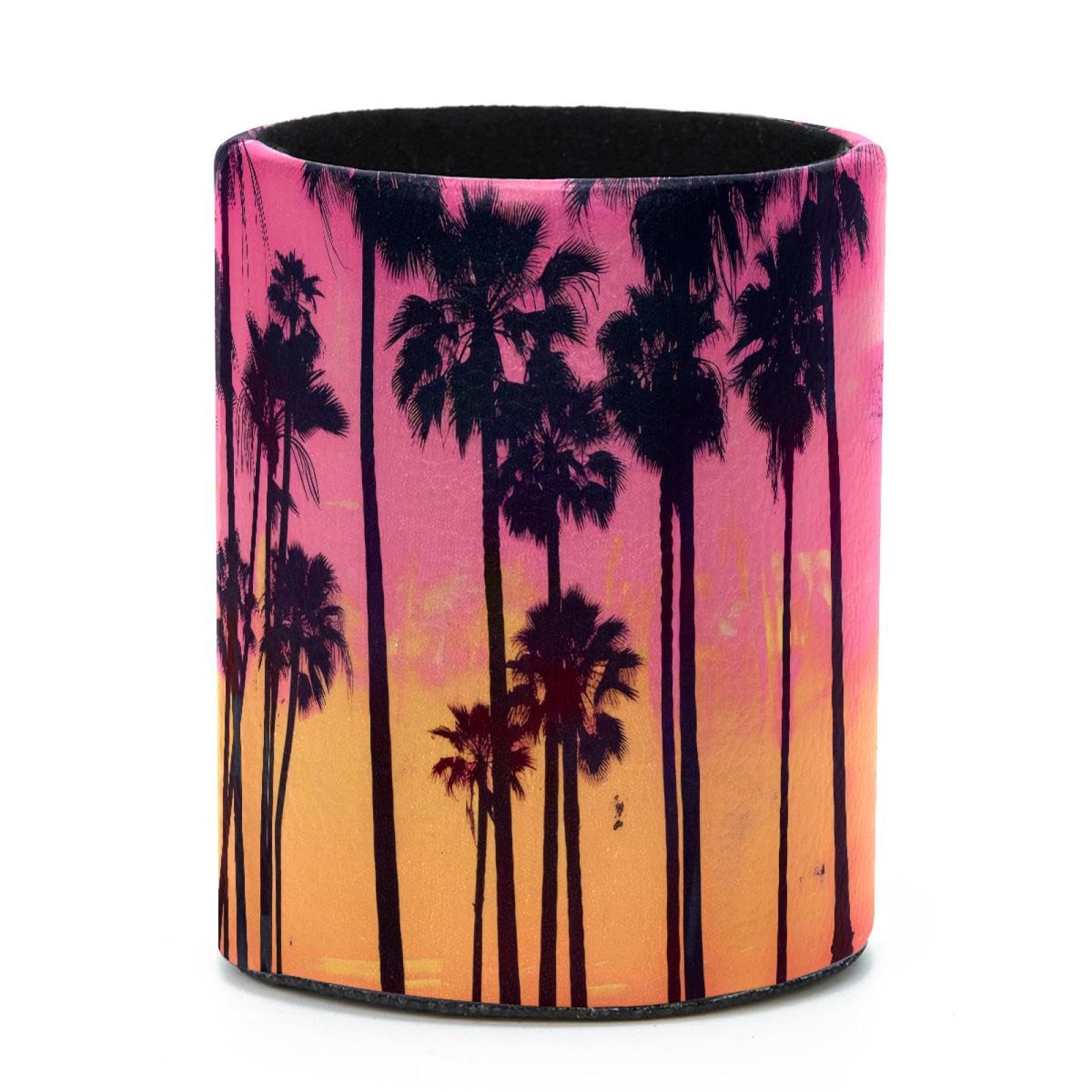 VAPOKF Round Pencil Holders for Desk, Silhouettes of Palms Pen Holders Pen Pot Makeup Brushes Storage Desktop Stationery Supplies Organiser for Home Office