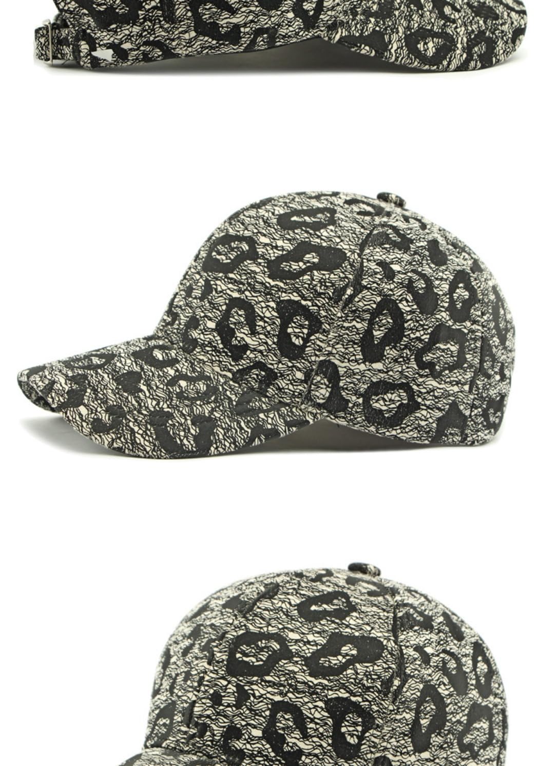 Casquette de baseball camouflage, motif texturé, bleu marine et noir