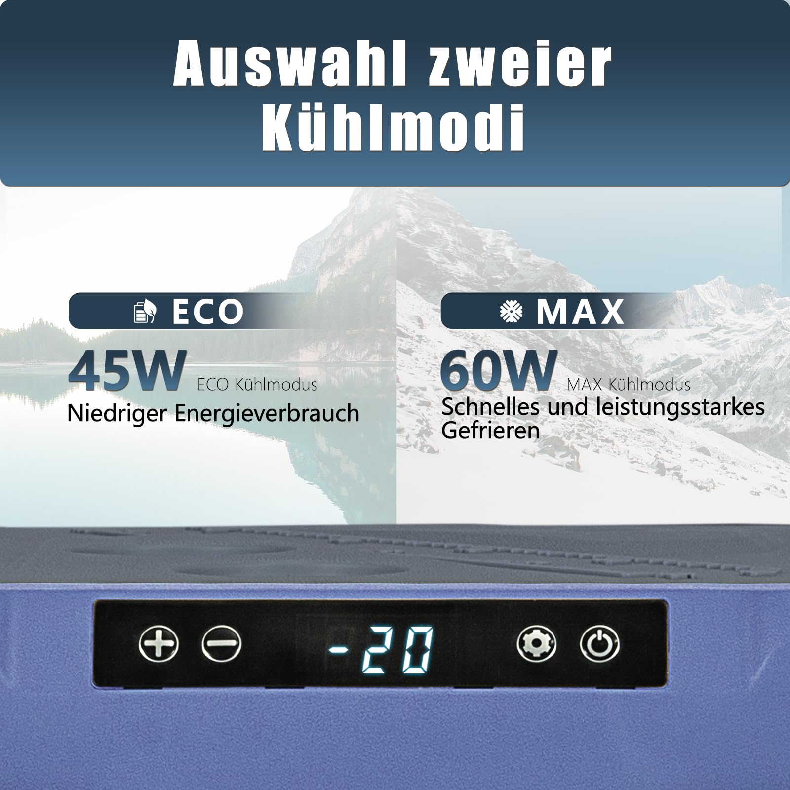 GE50 45.3L Réfrigérateur de Voiture Portable congélateur et réfrigérateur, Glaciere Électrique à Compression pour Maison, dortoir, Camping, -20℃ BIS 20℃