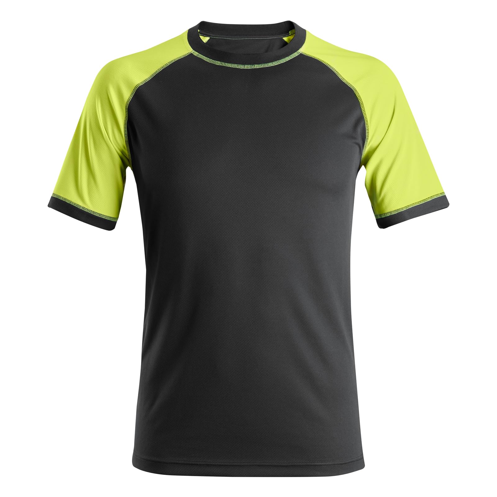 Snickers Men's Black Workwear Neon Hi-Vis T-Shirt Yellow 2502 (2505, Uk, Alpha, Xxl, Regular, Regular)