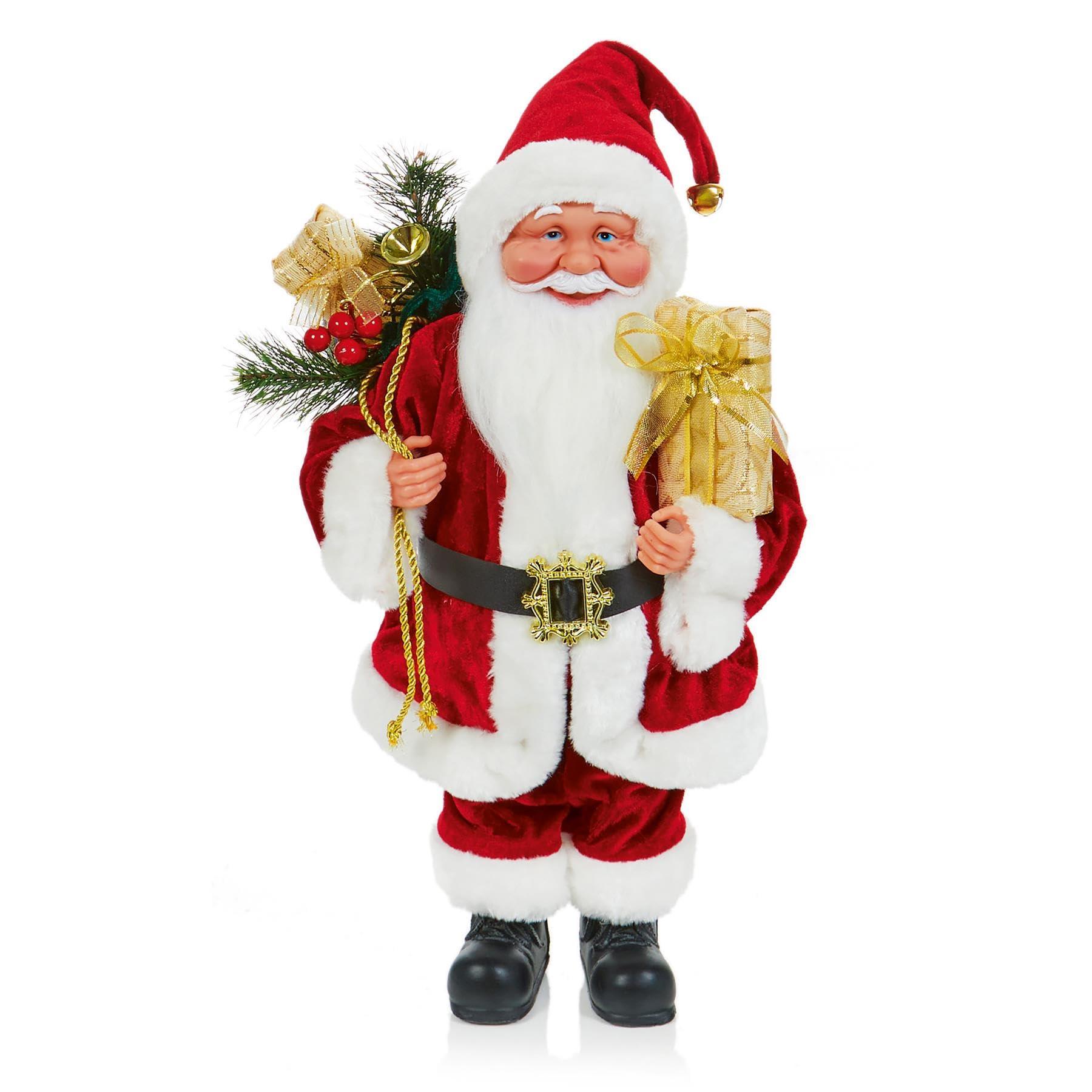 Premier - 40cm Red Traditional Santa with Sack and Presents