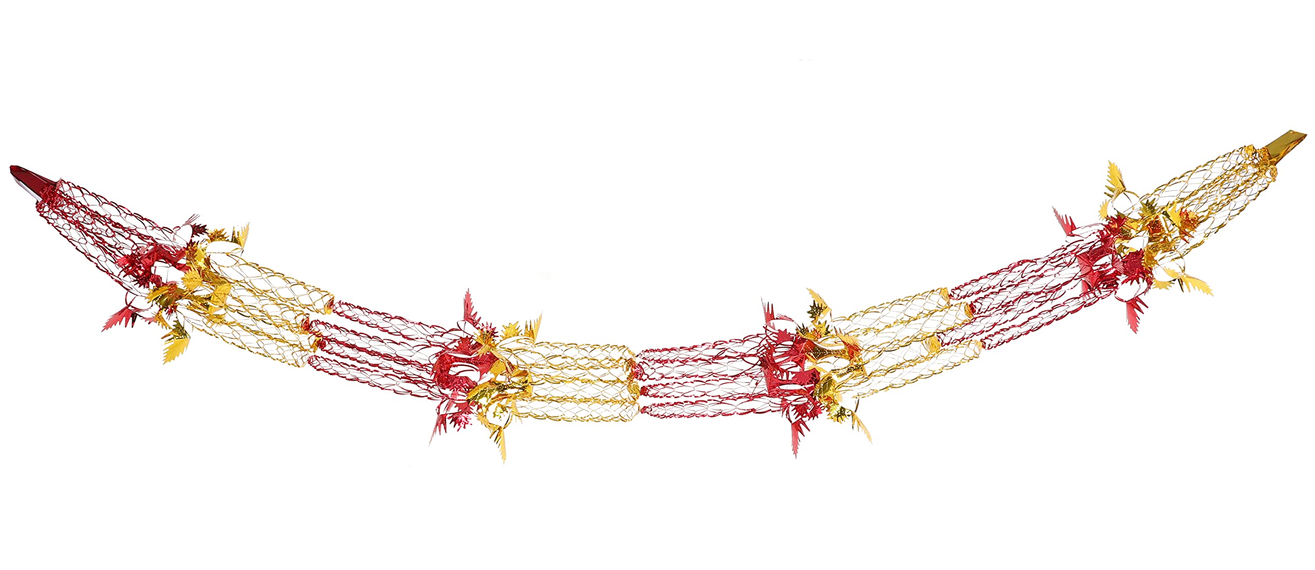 Christmas Concepts® 9ft x 1ft Large Square Foil Garland Festive Hanging Decoration - Christmas Trimming (Red & Gold) - Image 2