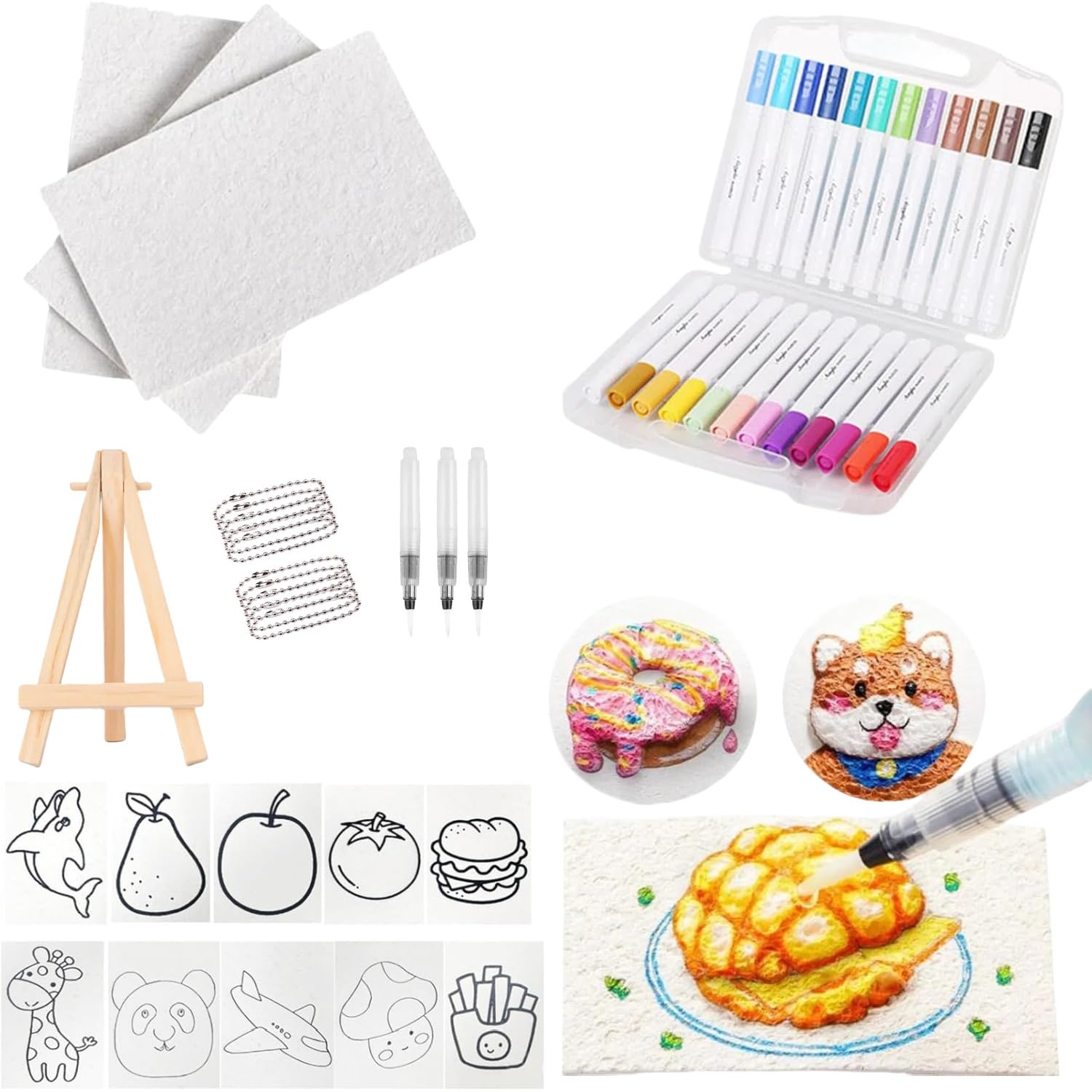 DQUKRQW Magic Puffy Paint Kit for Kids - 3D Foam Texture Painting, Magic Foam Painting Kit, Puffy Popcorn Art Set (Rectangular)
