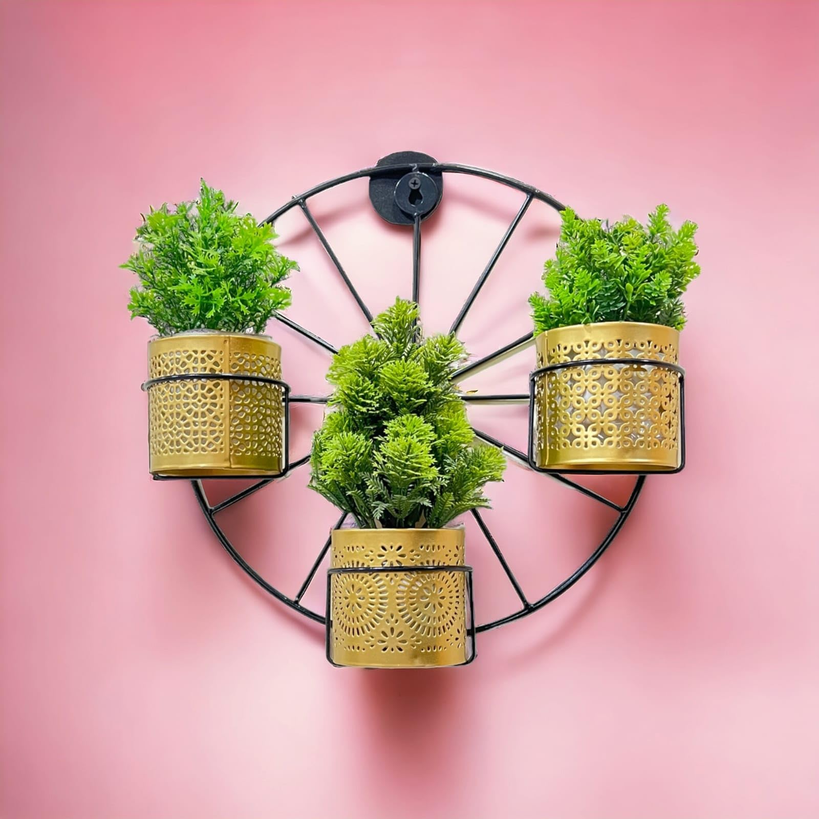 BWO Metal Hanging Planter Heavy Duty Metal Of Wheeel Shape For Indoor and Outdoor Planter for Home Decor | Vertical Garden Hanging Decor | Hanging Planter pack of 1 (B0C9492RZ5) Amazon Price History, Amazon Price Tracker
