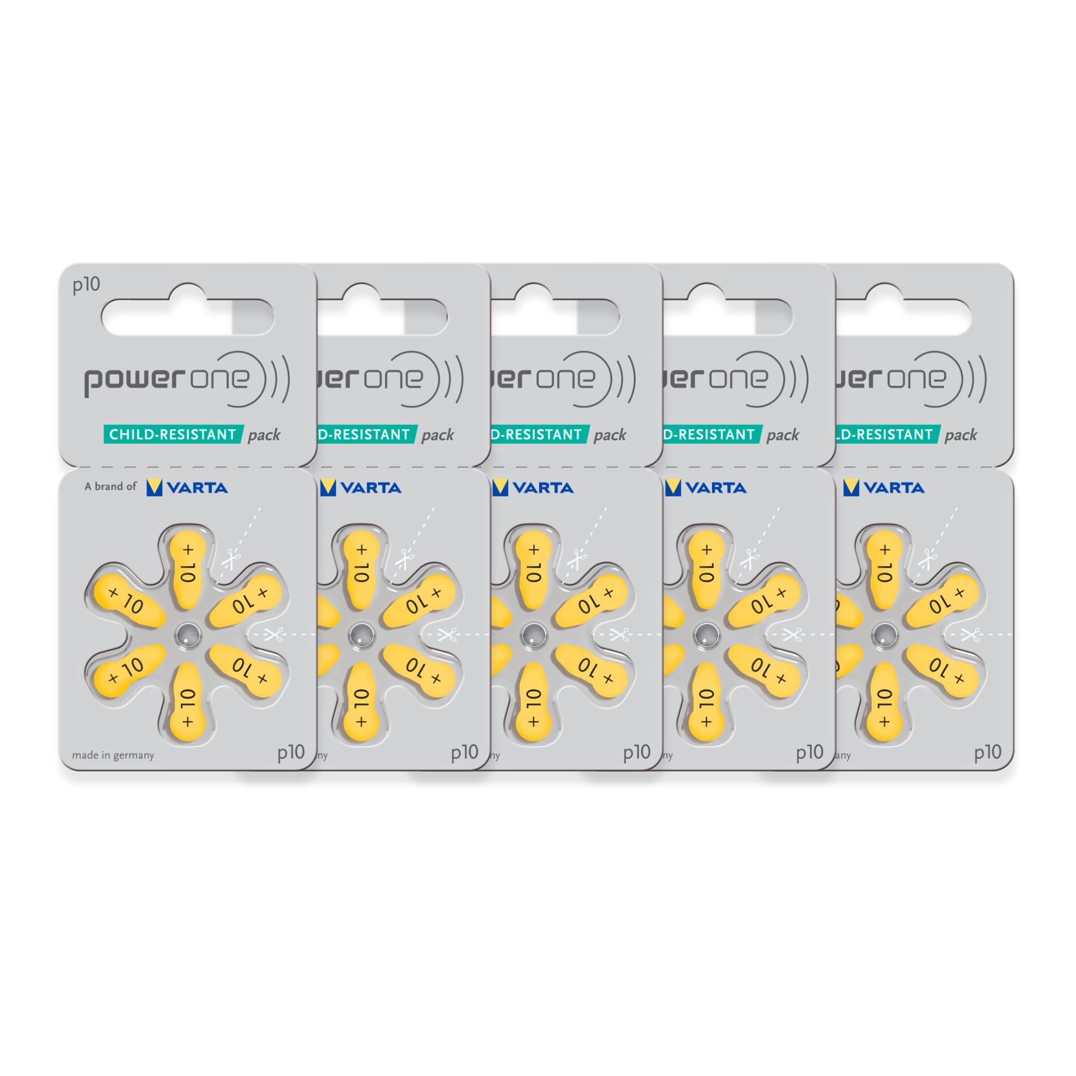 Power One Size 10 No Mercury Hearing Aid Batteries (30 Batteries)