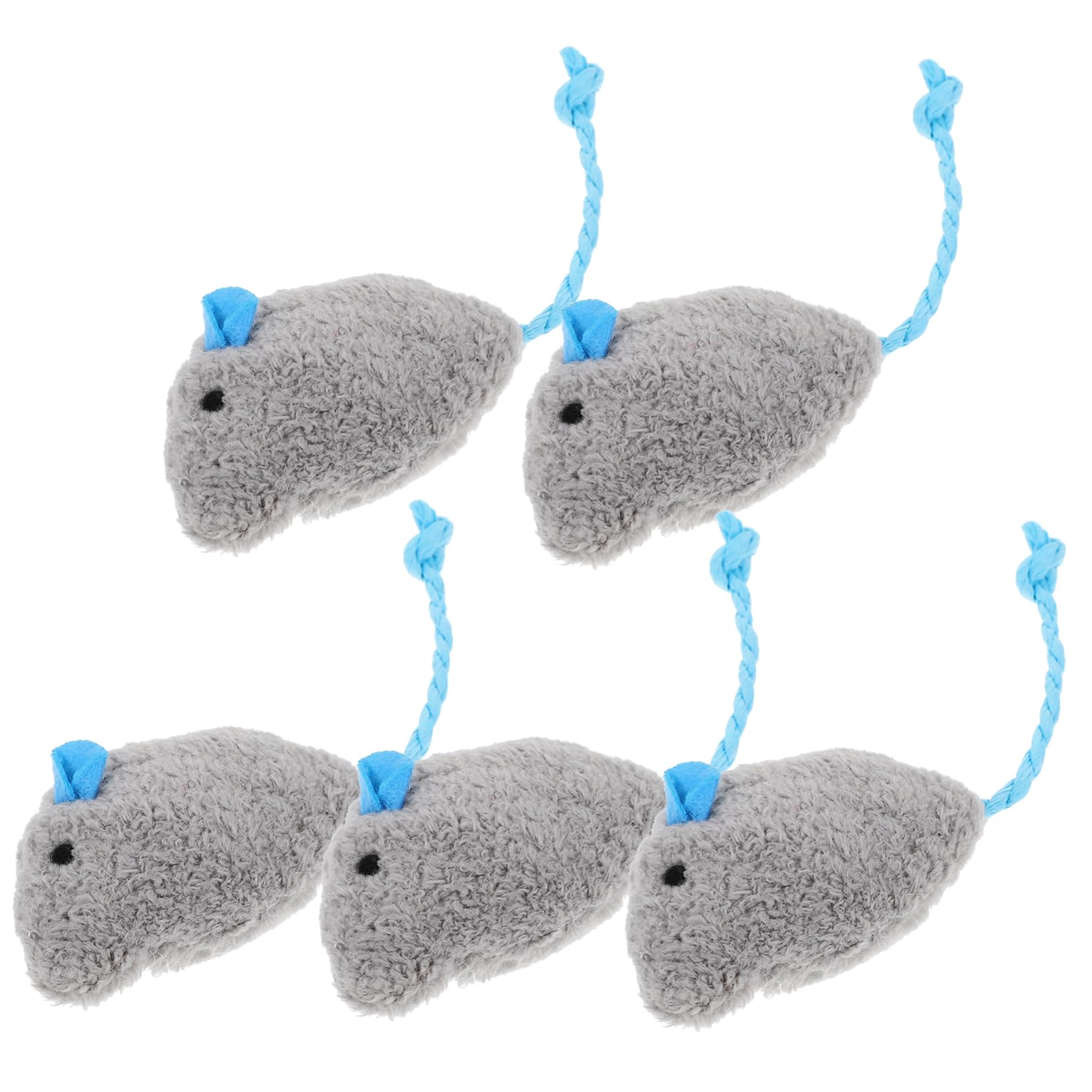 COLLBATH 5 Pack Kitten Toy Mice Cat Toys Mice Interactive Plush Plaything for Indoor Cats