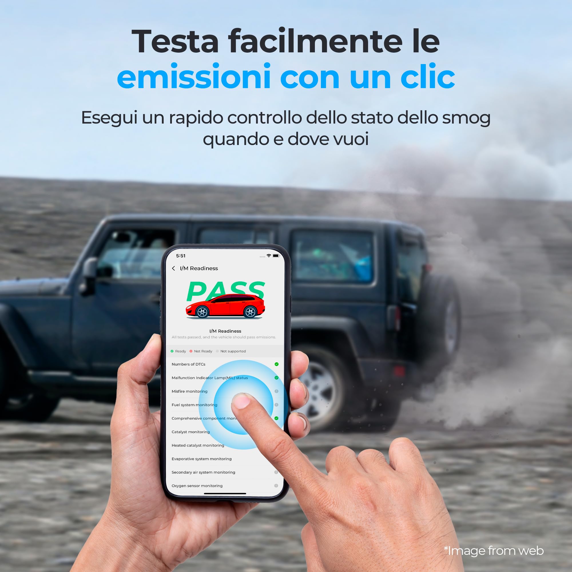 TOPDON Topscan OBD Diagnosi Auto Bluetooth, Wireless OBDII Strumento Diagnostico Tutti i Sistemi, Controllo Motore Lettore Codice Auto, Test di Prestazioni del Veicolo per iPhone & Android