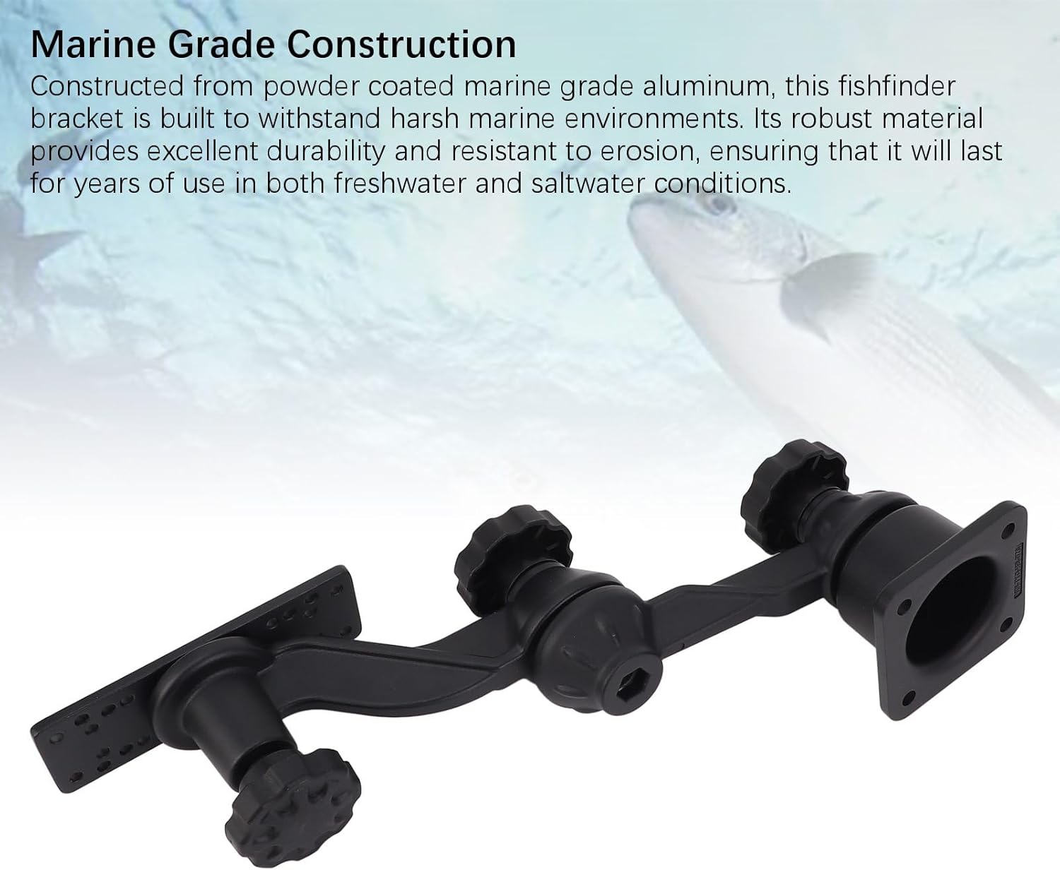 Plotter Swing Arm Mount, 14.1in Curved Arm, 360° Rotation, Marine Grade Aluminum, for Lowrance, Raymarine, Eagle, Versatile