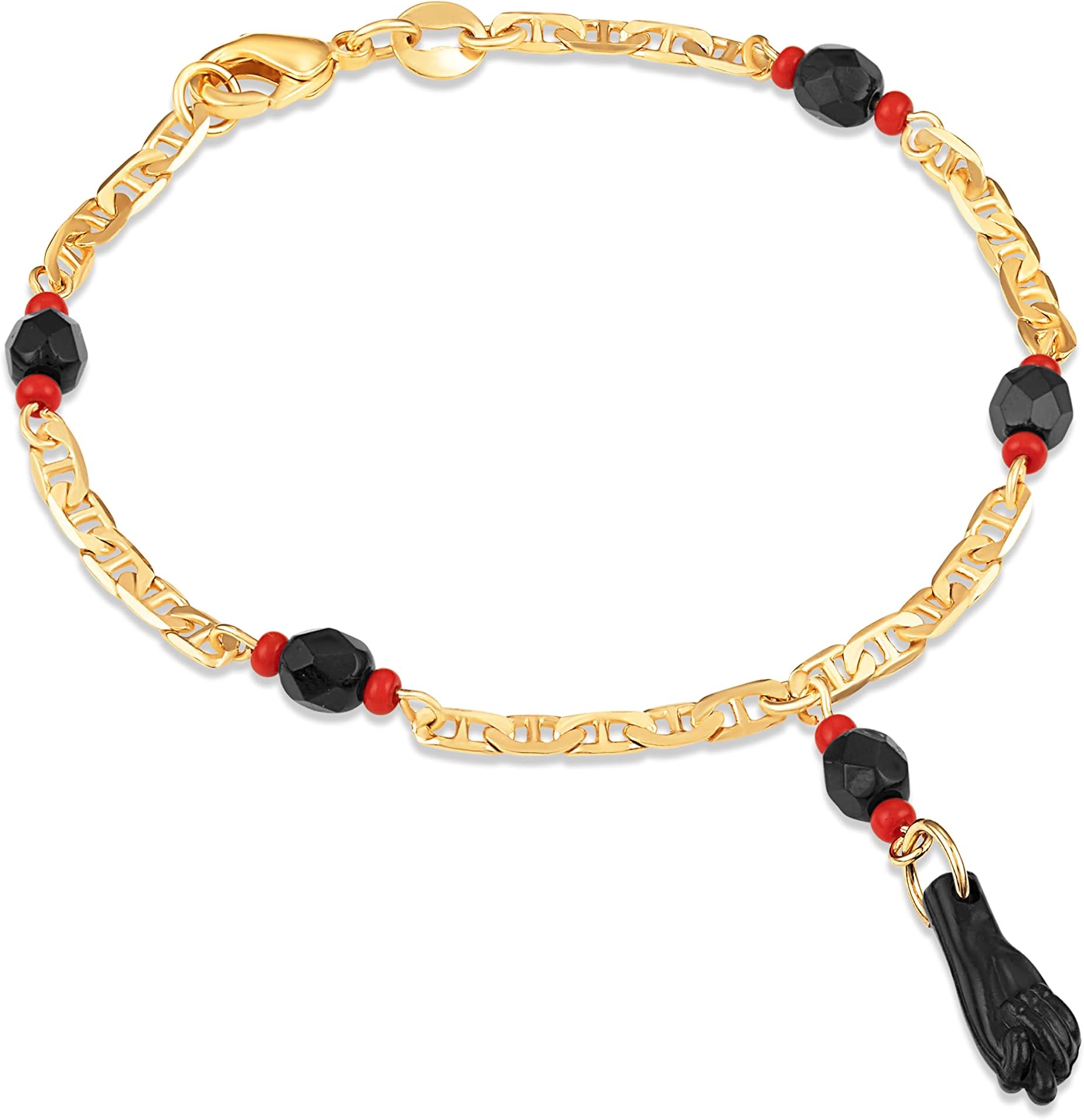 18K Gold Plated Azabache Bracelet - Made In Brazil