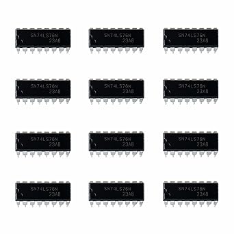 12Pcs for 74LS76 SN74LS76N DIP-16 Dual JK Flip-Flop IC SN74LS76 | Substitute for SN74LS76AN HD74LS76P HD74LS76AP DM74LS76N