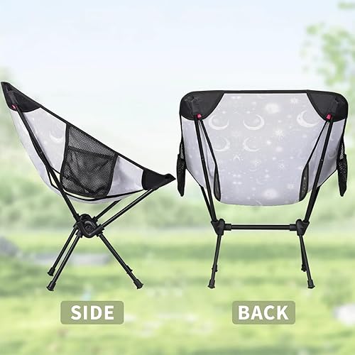 Miniatura 8 de Silla de camping portátil, sillas plegables para exteriores, silla de mochilero ligera con luna y estrellas, sillas de playa plegables al aire libre