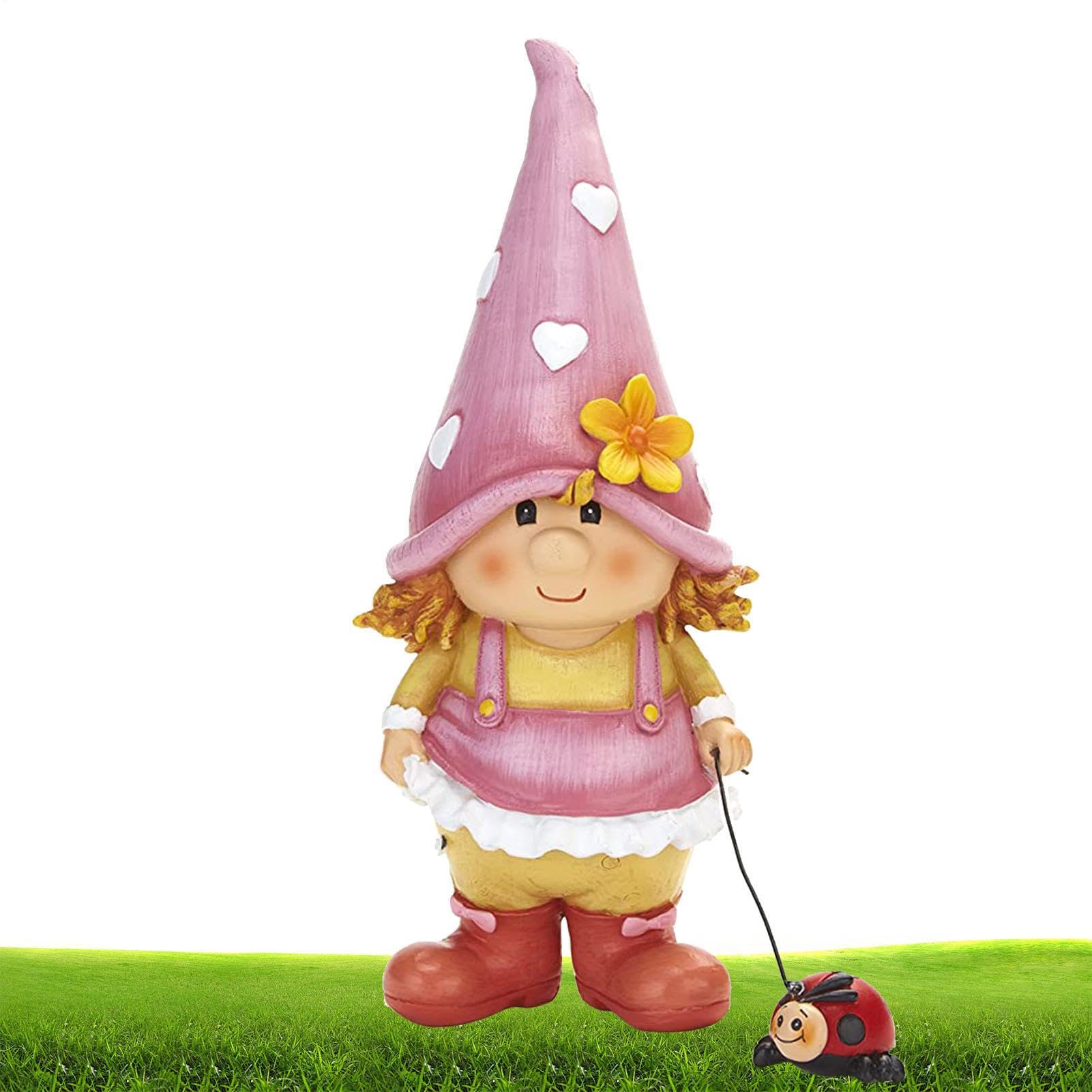 Statues de jardin extérieur miniatures et gnomes en résine résistante