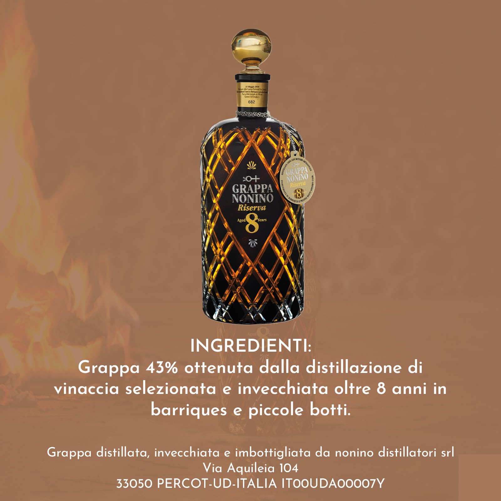 NV Grappa Nonino Riserva 8 Anni, Grappa Italiana - 1 x 0.7 l