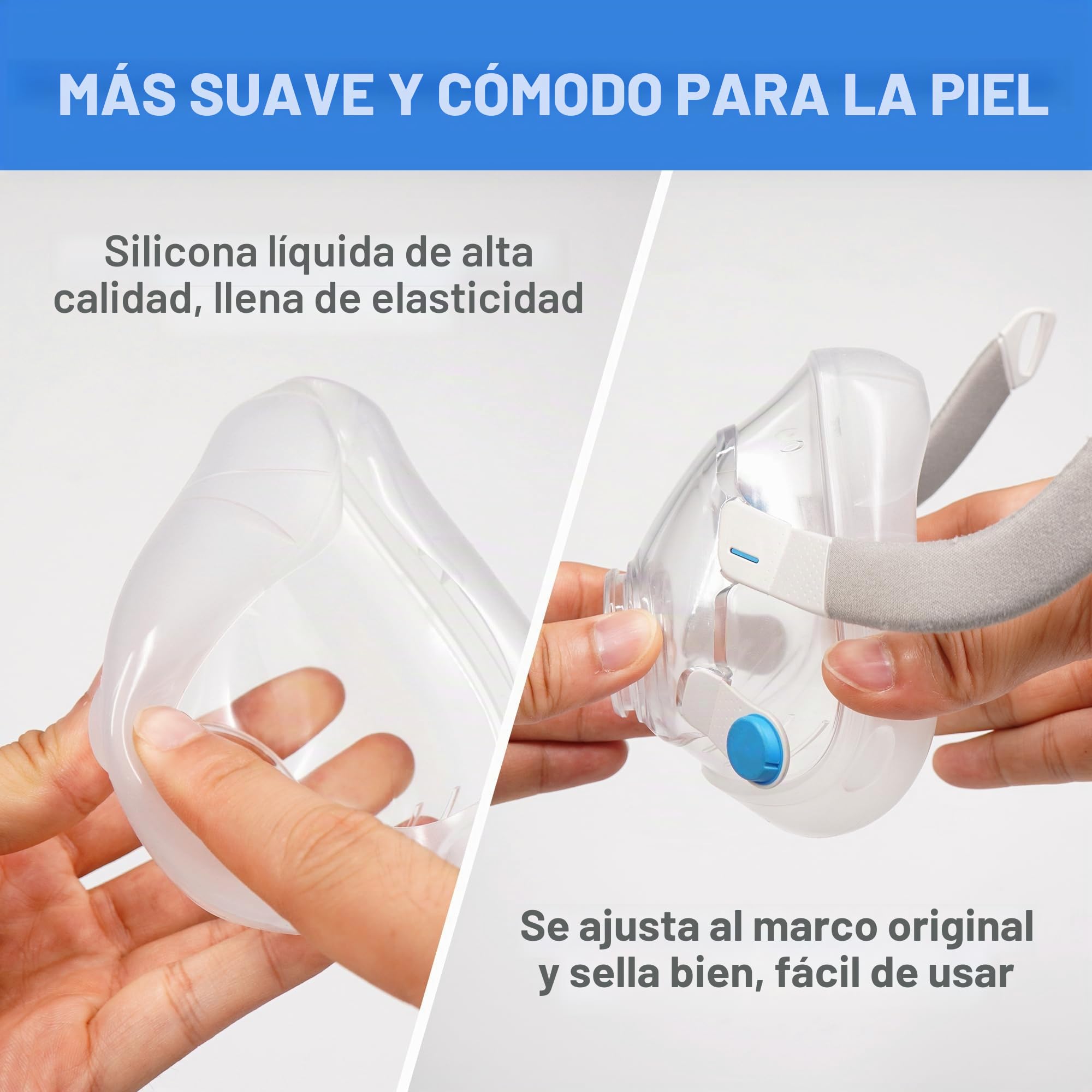 Paquete de 2 máscaras de repuesto (L) para Airfit F20, sellado fiable y ajuste más suave, compatible con marco original, suministros de cojín de repuesto duraderos y de gran valor (L)