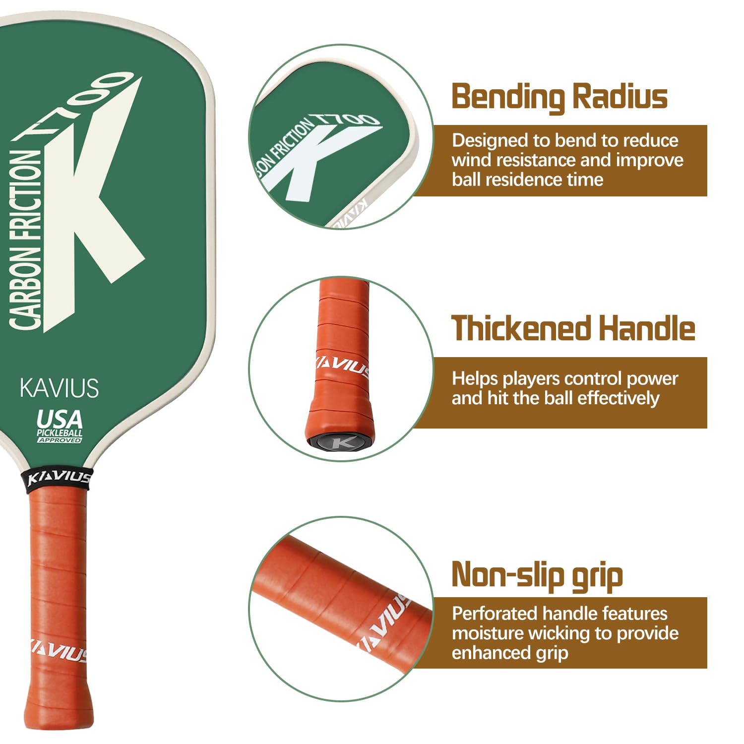 Amazon | Pro ピックルボールパドル カーボンファイバー、16mm