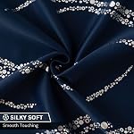 Yakamok Blackout Curtains 84 inch Length Living Room Thermal Insulated Silver Wave Line Dots Pattern Curtains Room Darkening Grommet Curtains for Bedroom, W52 x L84-inch, 2 Panels, Navy