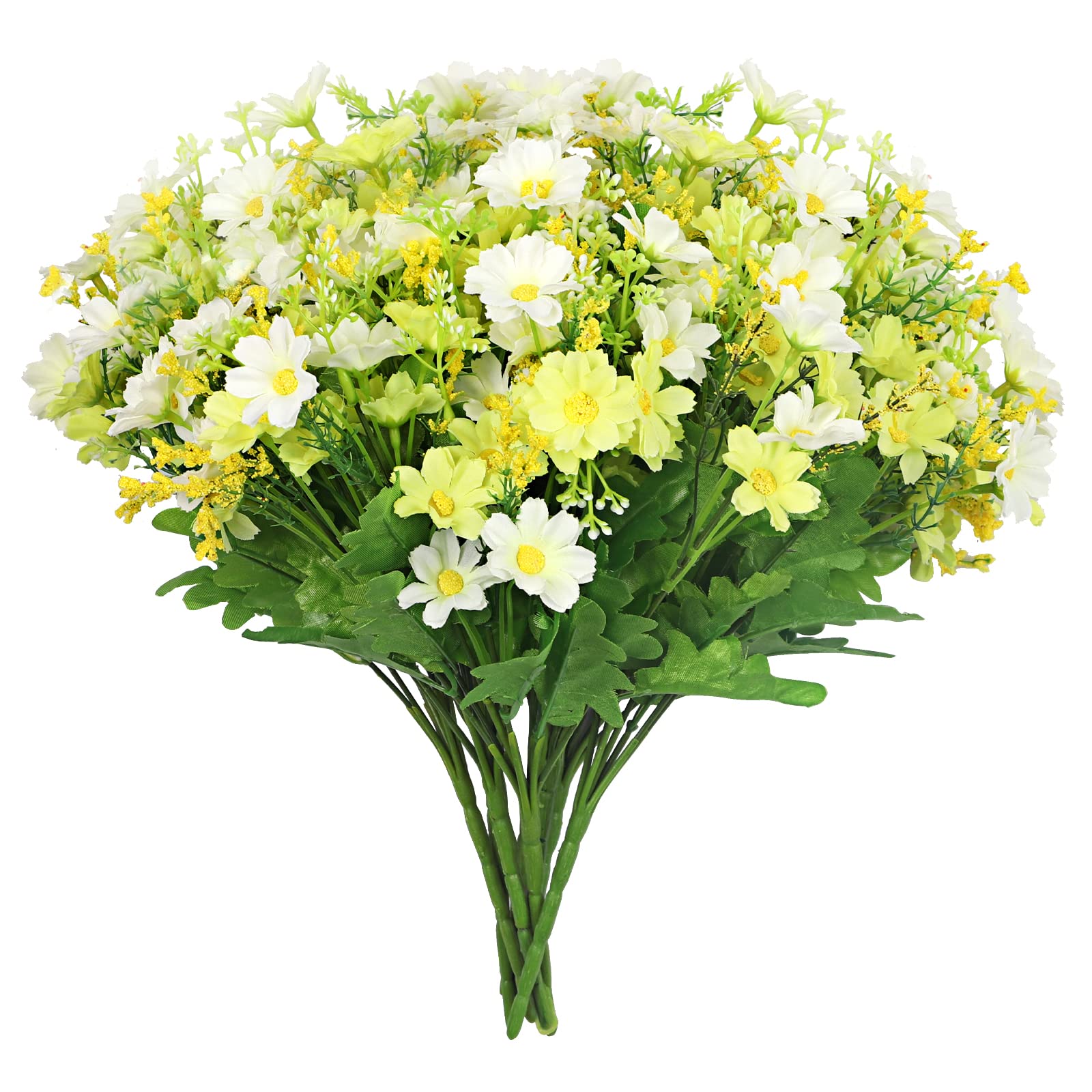 Stylifing Fake Flowers for Decoration, 8 PCS Artificial Flowers Faux Daisy Silk Flowers for Home Decor Indoor No Fade Artificial Plants Home Garden Porch Décor (White)