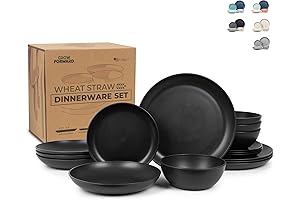 16-Piece Midnight Dinnerware Set: Ideal Kitchen Dishes for Everyday Use
