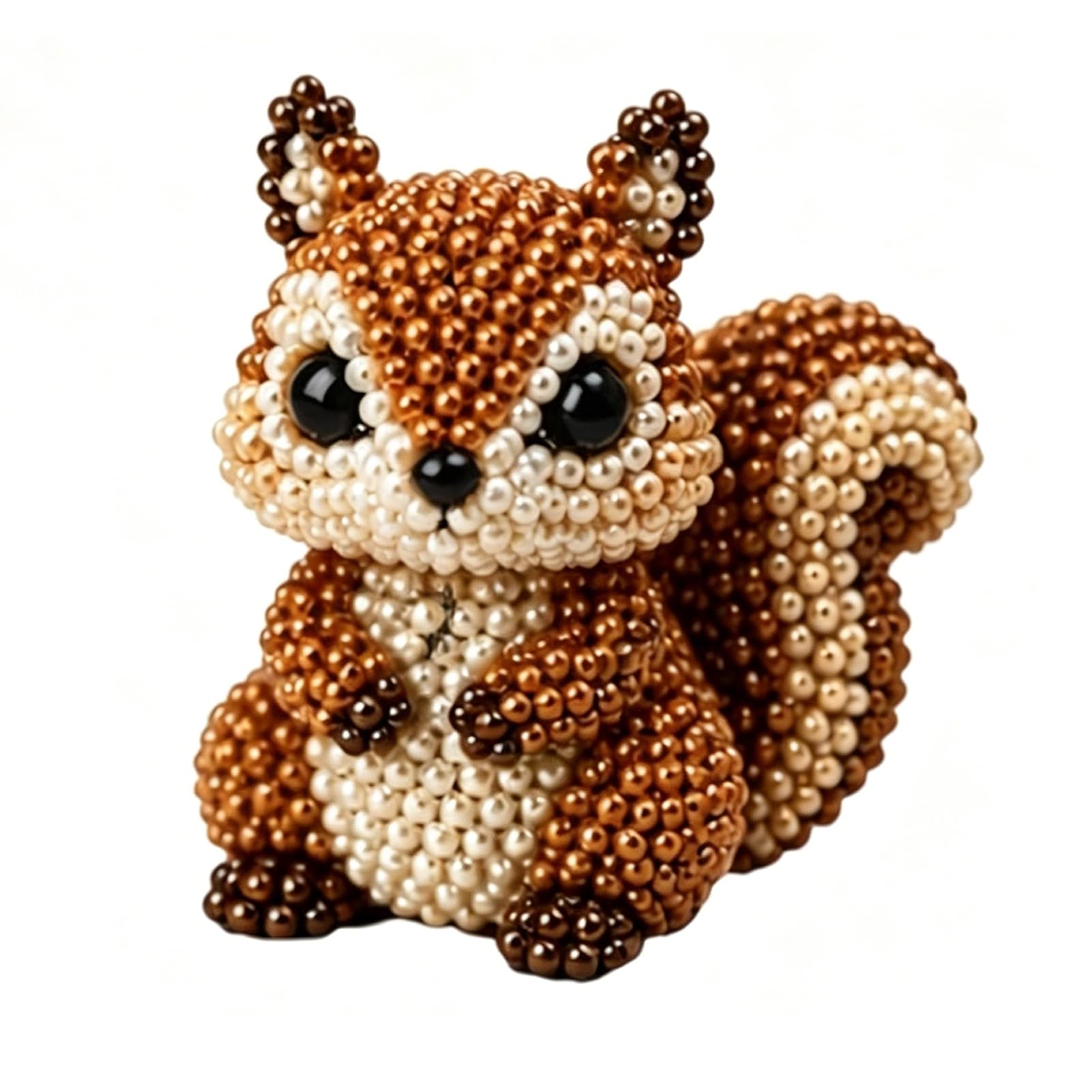 ZhzeYun 3D Animal DIY Beading Kit, Cute Tiny Beaded Animal Craft Set, Beginner Friendly Bead Art for Teens Adults Stress Relief Handmade Gift Squirrel
