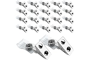 DE Metal Badge Clips with Clear PCV Straps, ID Strap Clip Adapter...