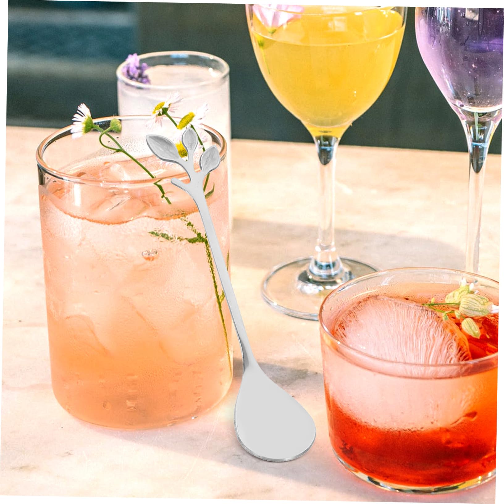 ULTECHNOVO 60pezzi Cucchiai Inox Per Cocktail Manico Esteso Per Mischiare Bevande e Dessert Acciaio Inossidabile Versatile Per Uso Domestico e Bar