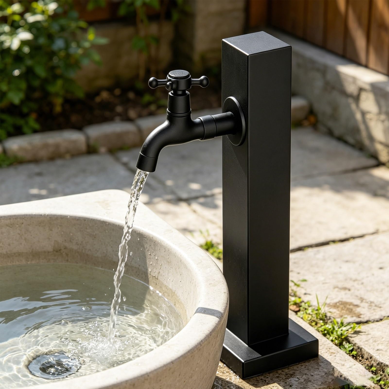 Gaommini Style 1 Outdoor Water Column Vertical Garden Water Tap 304 Stainless Steel Yard Hydrant Antifreeze Faucet Water Fountain Hydration Source For Farm Backyard(,Height: 95Cm/37.4In)
