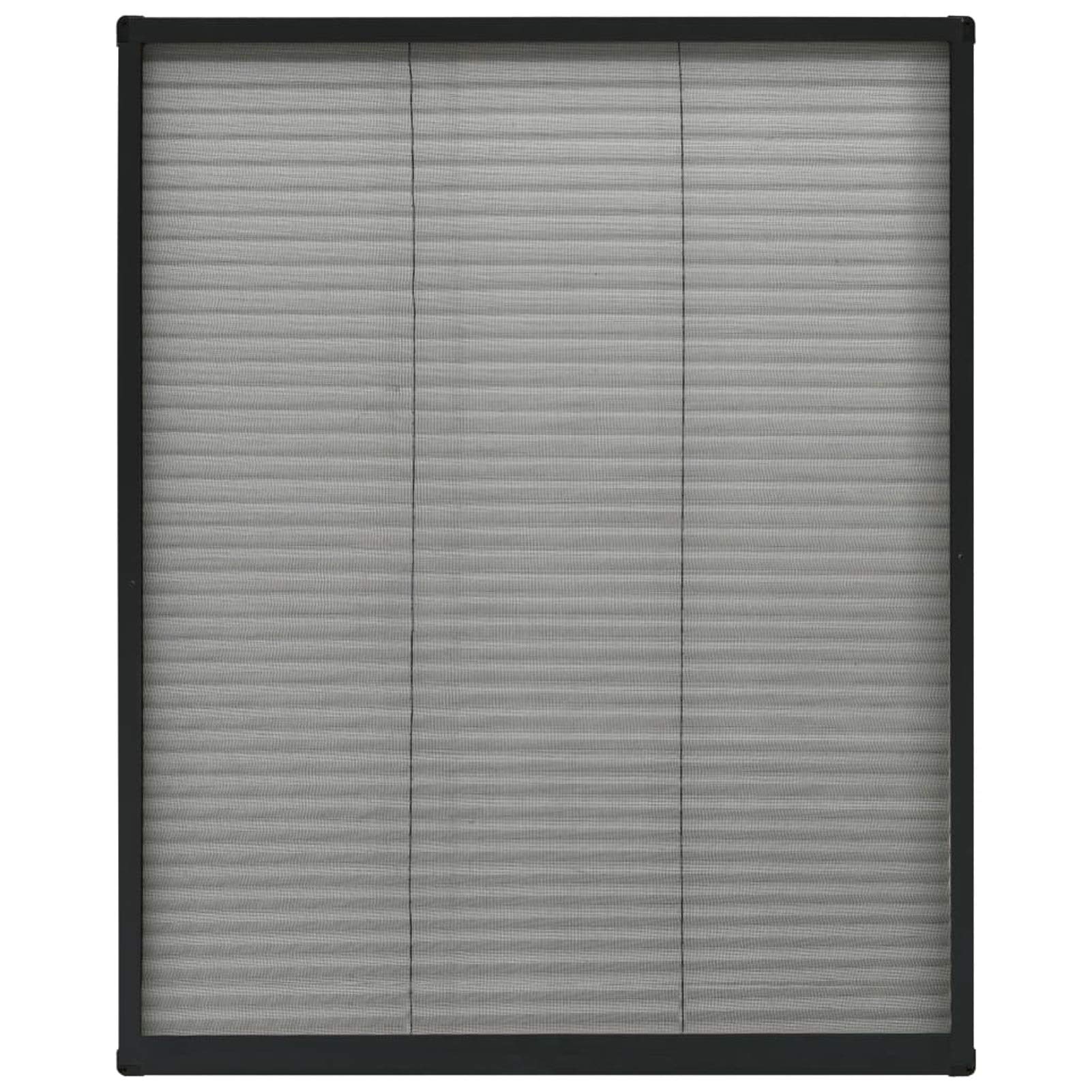 Insektenschutz-Plissee für Fenster, Fliegengitter Fenster, Fliegenschutz Fenster, Pollenschutzgitter Fenster, Insektengitter Fenster, Insektennetz, Fensternetz, Aluminium Anthrazit 80x100cm