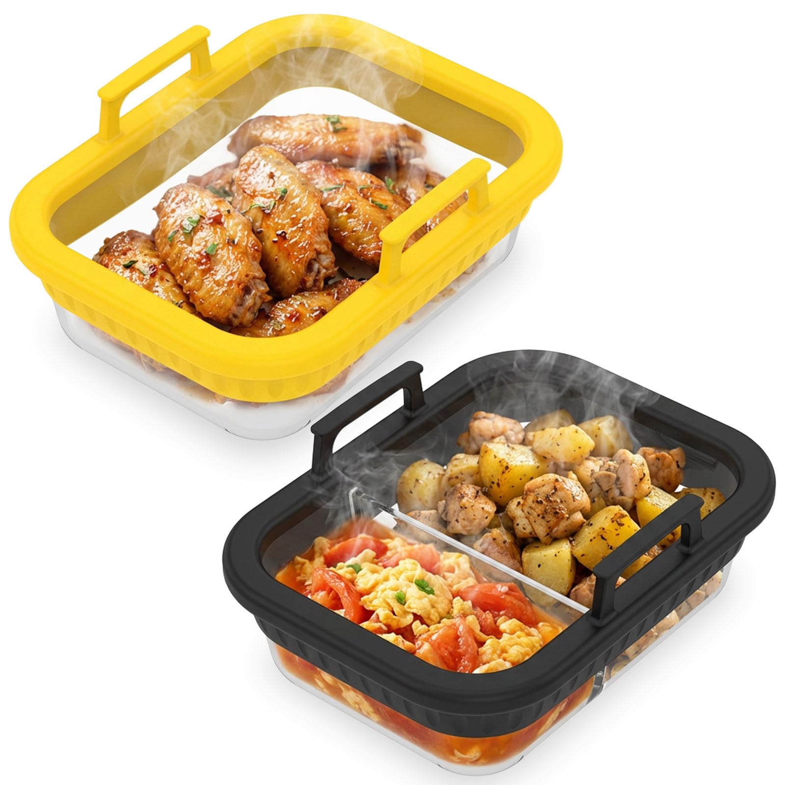 Plat en verre pour friteuse à air chaud idéal pour préparer deux repas simultanés
