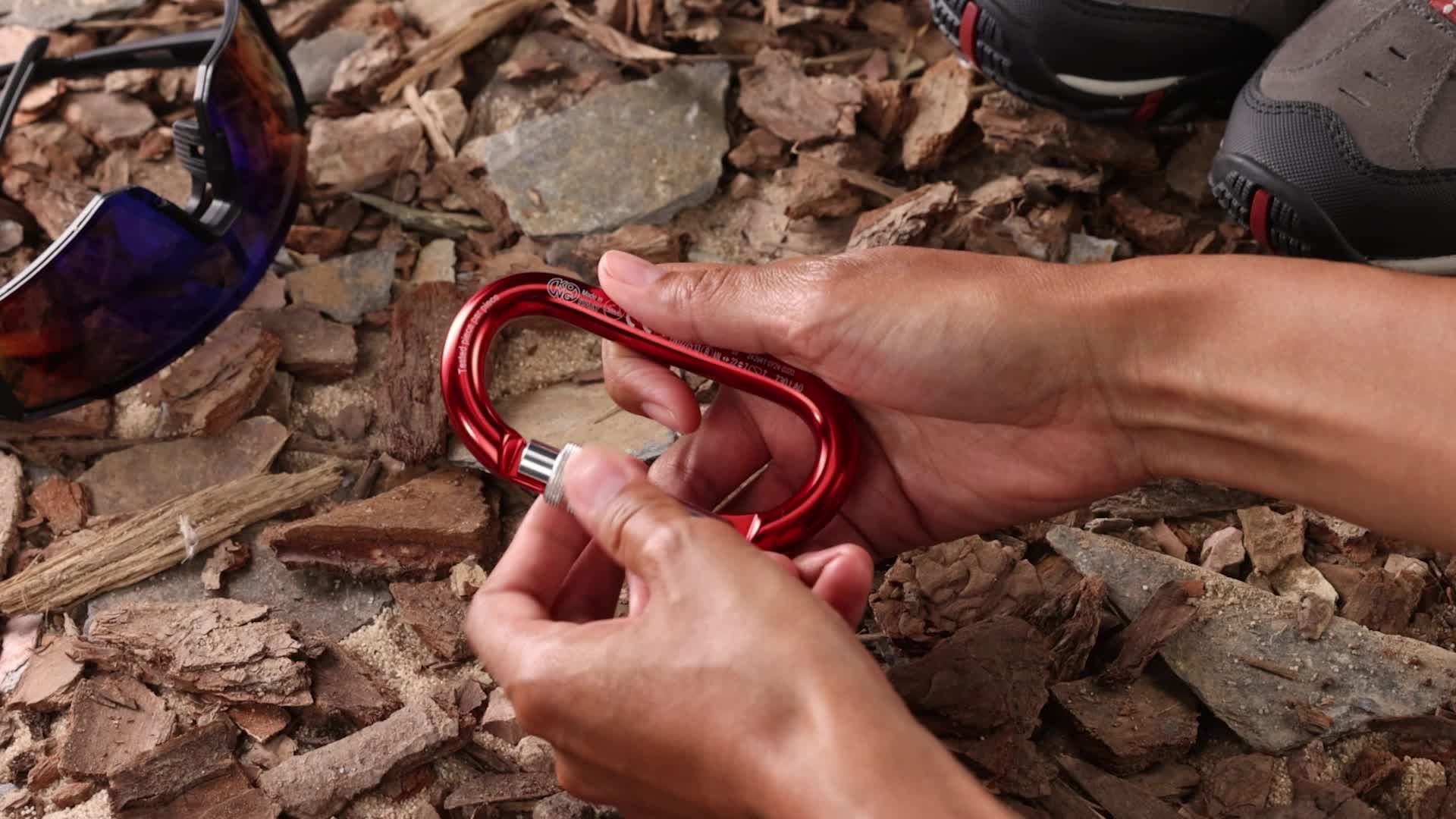 KONG Mousqueton Ovale En Aluminium Avec Manche à Vis Classique - 22 KN - Léger Et Robuste
