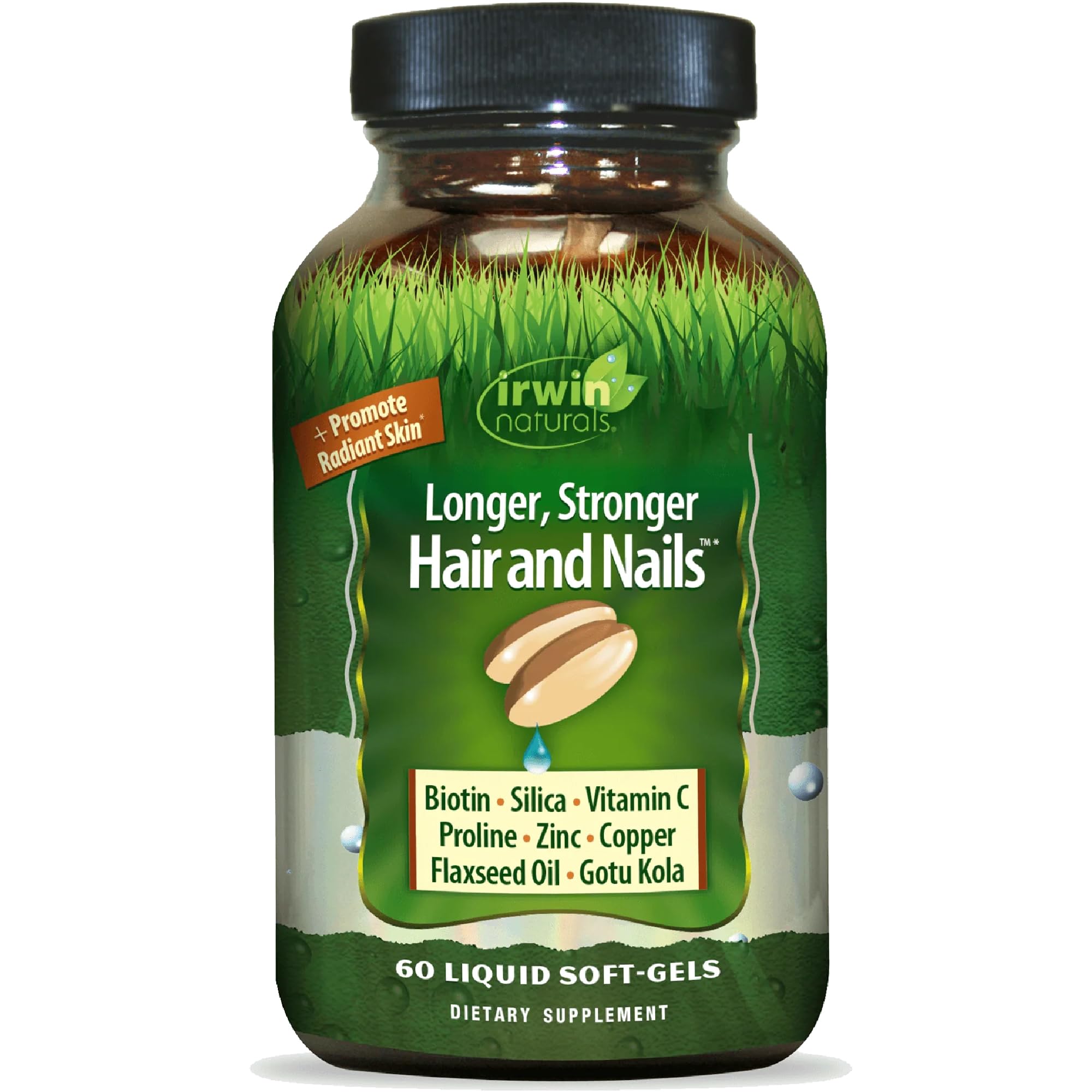 Irwin Naturals Longer, Stronger Hair & Nails Beauty 60 Softgels 60 Count (Pack of 1)