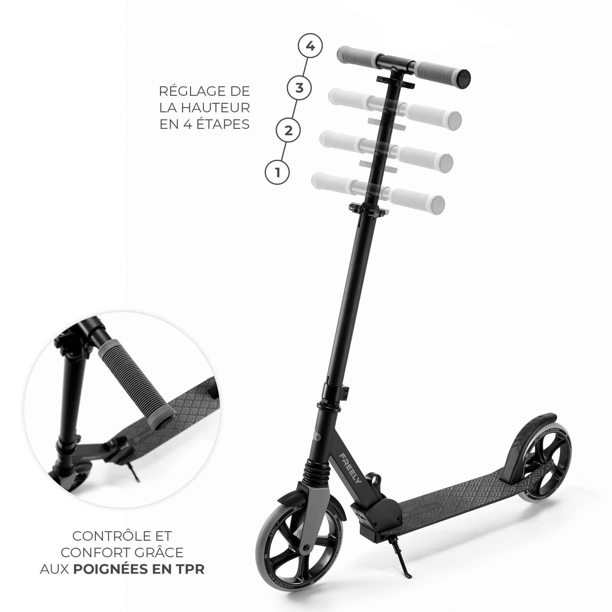 Kinderkraft Freely Trottinette pour Enfants à partir de 3 Ans, jusqu'à 100 kg, Pliage Rapide, Roues en polypropylène