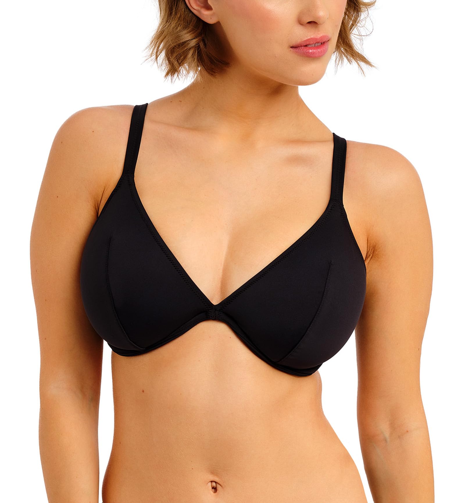 Freya Swim Women's Jewel Cove Underwire Plunge Bikini Top, Plain Black, 36E