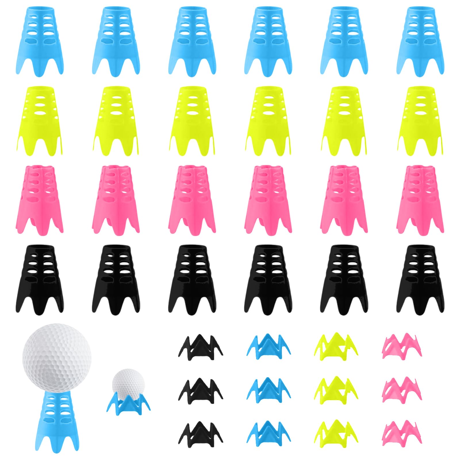 36 Piezas Tees de Golf Reutilizables de Plástico para Simulador, Alfombrilla de Interior