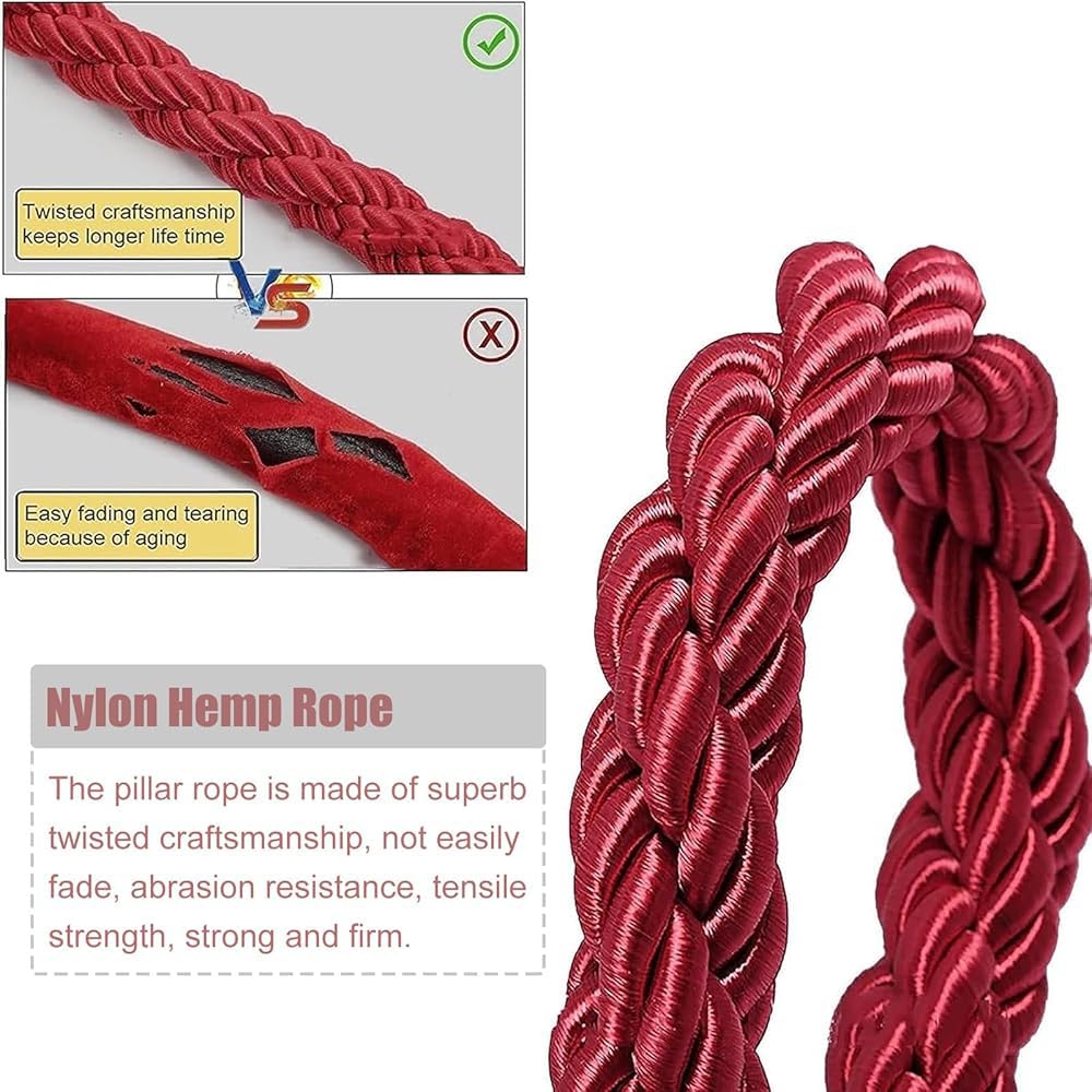 Corde de Guidage torsadée avec Crochet argenté, Lot de 4, Longueur Ajustable de 60 à 305 cm pour Clubs, hôtels, banques, hôpitaux - 120 cm