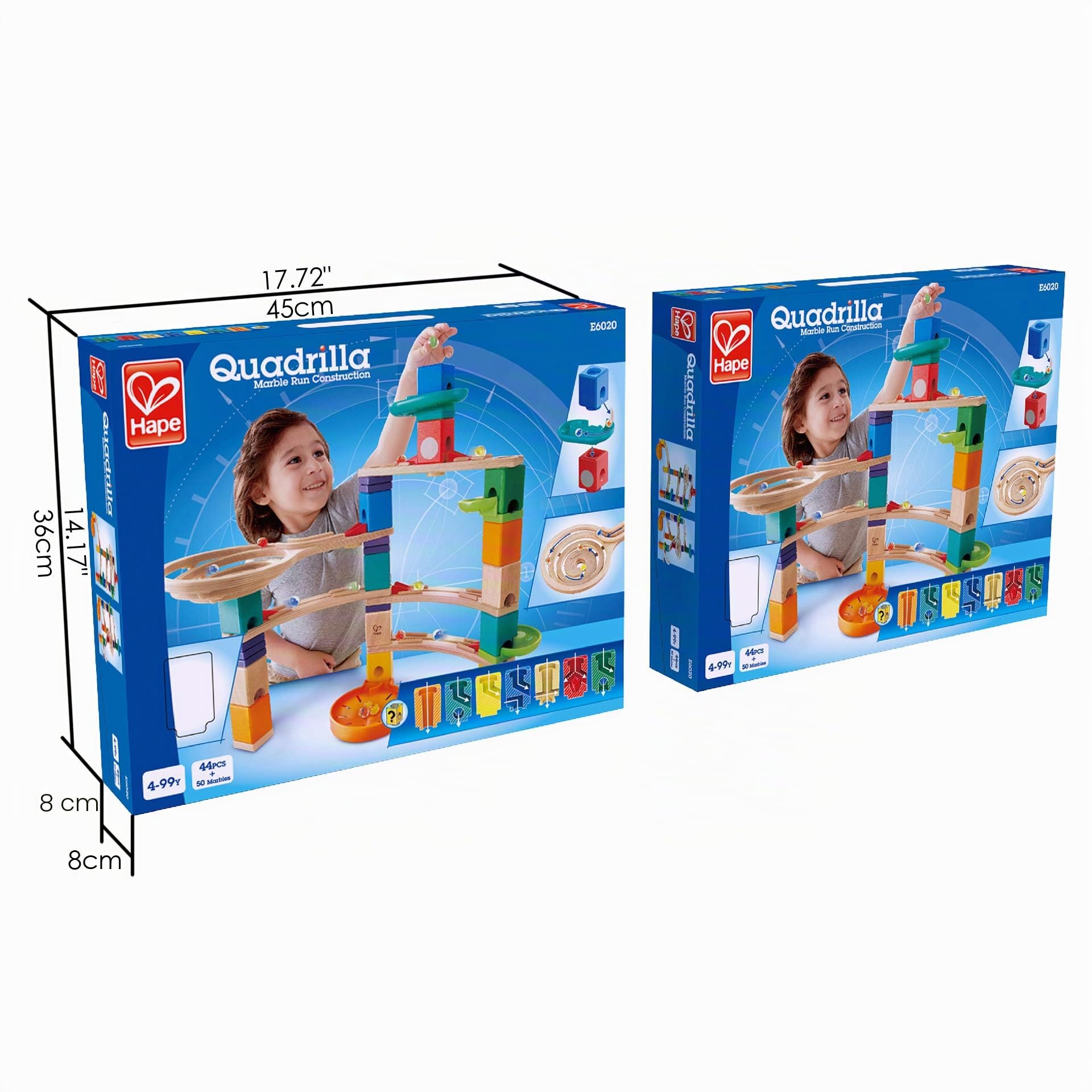 Hape Quadrilla Cliffhanger - Murmelbahn aus Holz, zur Förderung der STEM/Mint-Fähigkeiten, Motorik und Bauspielspaßab, für Kinder ab 4 Jahre