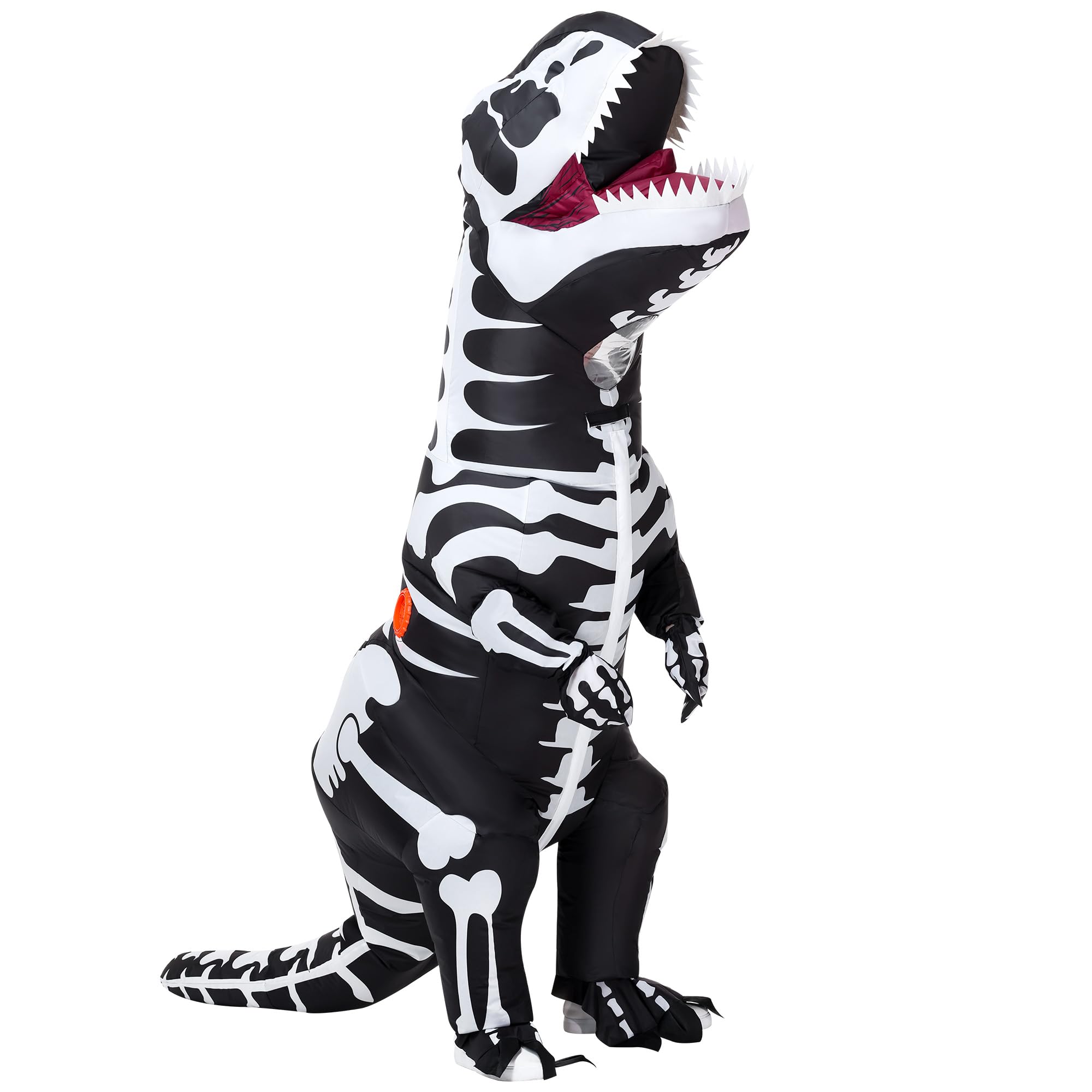 Poptrend Inflatable Skeleton Dinosaur Costume for Adult Kids, T-Rex Dinosaur Costumes Funny Halloween Blow Up Dino Costume Skeleton Party Cosplay Fancy Dress (Teenagers)