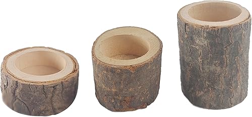 Juego de 3 portavelas de madera personalizados para velas de té, portavelas votivas de madera rústica para centros de mesa de boda, fiestas de