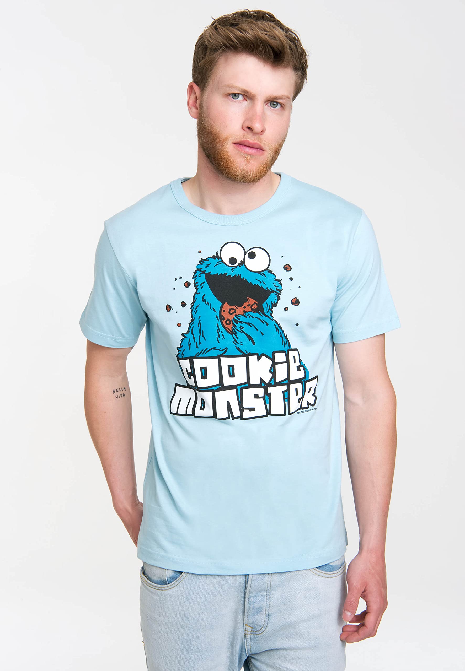 Logoshirt® Sesamstraße Krümelmonster T-Shirt Damen & Herren | Offiziell lizenzierter Sesamstrasse-Fanartikel, weiche Baumwolle, lustiges T-Shirt für Krümelmonster-Fans, hochwertiger Print
