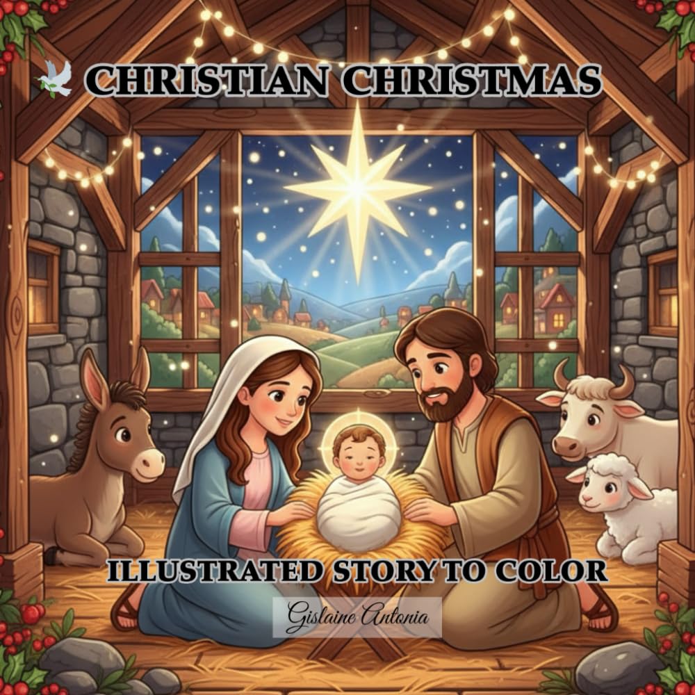 CHRISTIAN CHRISTMAS: ILLUSTRATED STORY TO COLOR