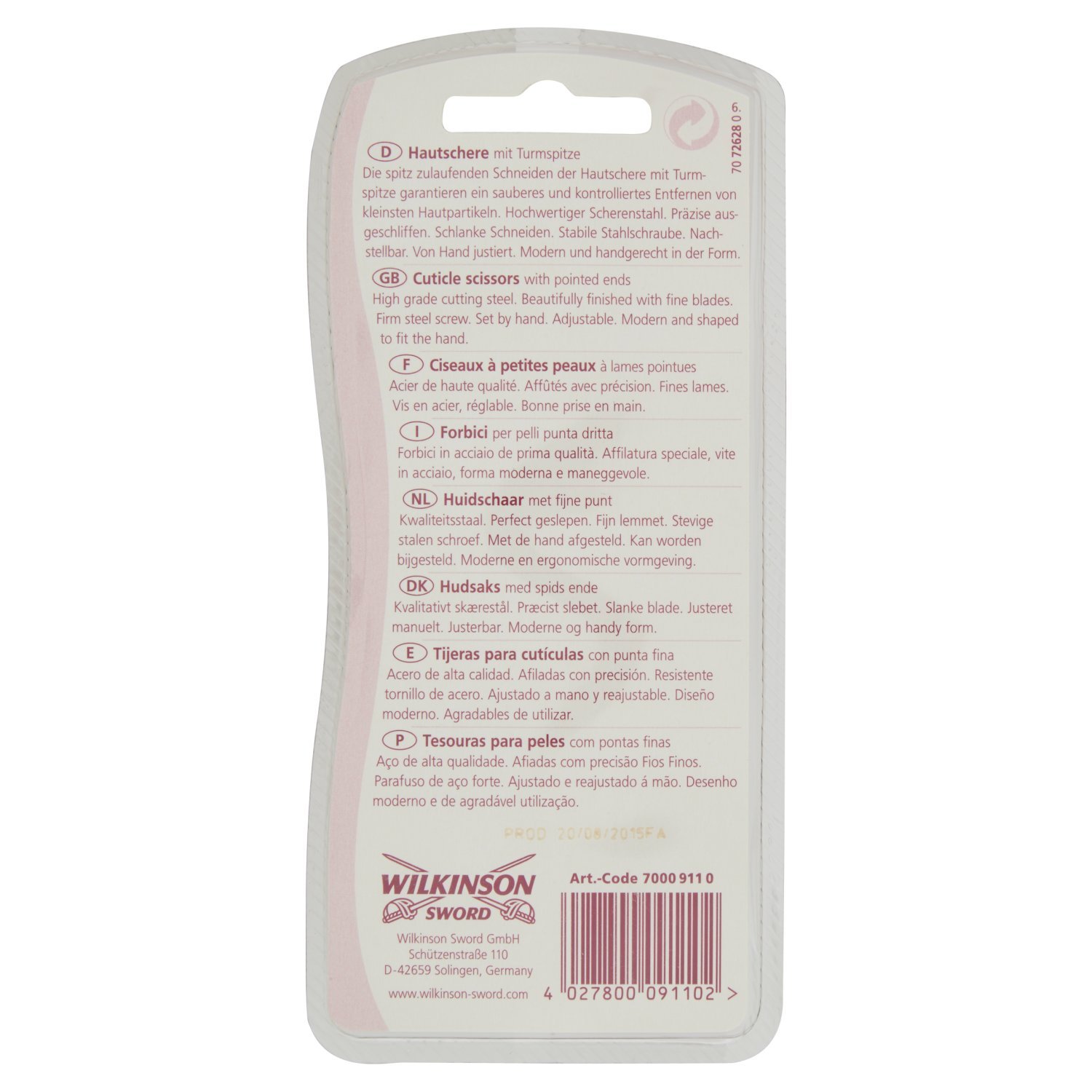 Wilkinson - 7000911D - Piccole forbici pelle - Lame appuntite