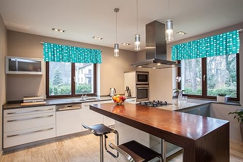 Miniatura 5 de Cenefa de cortina opaca con bolsillo para cortinero con bolsillo para barra, cenefa corta para cocina, dormitorio, 52 x 18 pulgadas, menta