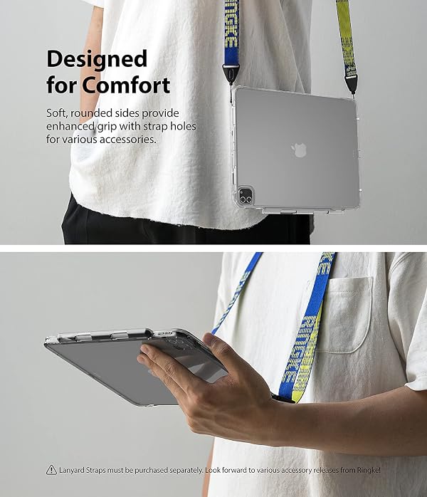 Ringke Fusion Plus [Case + Pencil Holder] Compatible with iPad Pro 12.9 Case (6th Generation 2022, 5th Generation 2021) Transparent Hard Back Shockproof Double Air Pocket Bumper - Clear by Ringke - Image 7