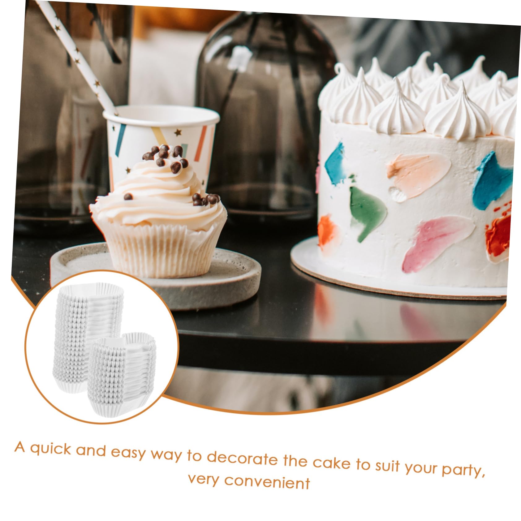 Cabilock 4 Ensembles Papier Forme Pour Gâteaux Résistants Aux Températures À Huile Idéaux Pour Muffins Cupcakes Lot De Blancs Pour Célébrations 1000 Pièces * 4